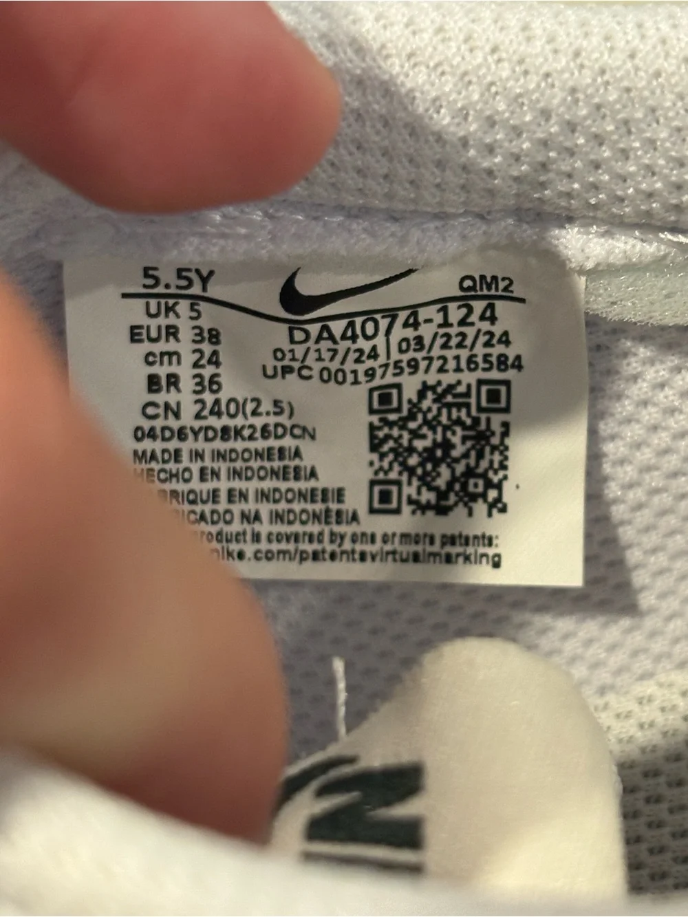 Nike Blazer Low '77 (GS) White/Green-Sail Youth Size 5.5Y DA4074-124 - Picture 9 of 9